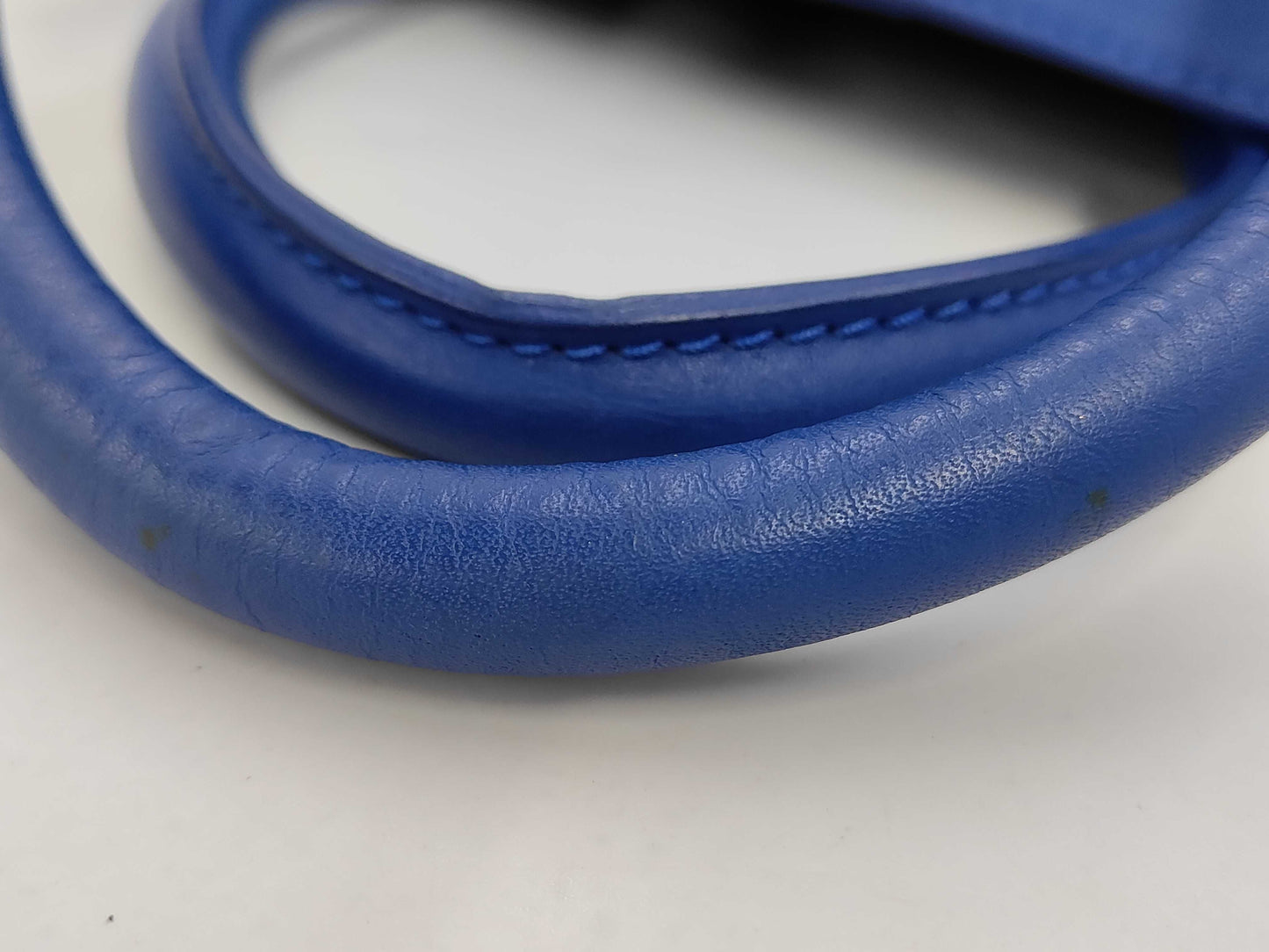 CELINE Calfskin Luggage Micro Shopper Blue GD Hardware Tote Bag