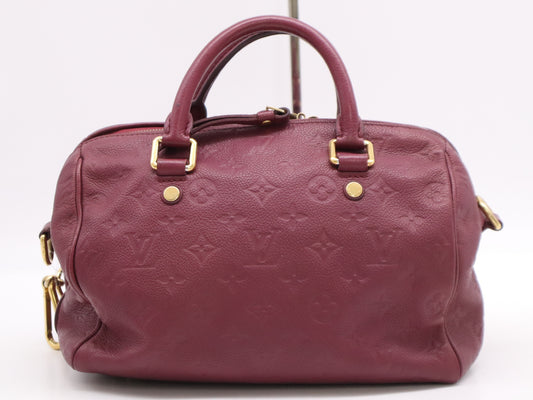 LOUIS VUITTON M40827 Monogram Empreinte Speedy Bandouliere 25 Jaipur Handbag with Shoulder Strap, Padlock, Two Keys, Dust Bag, and Cloche