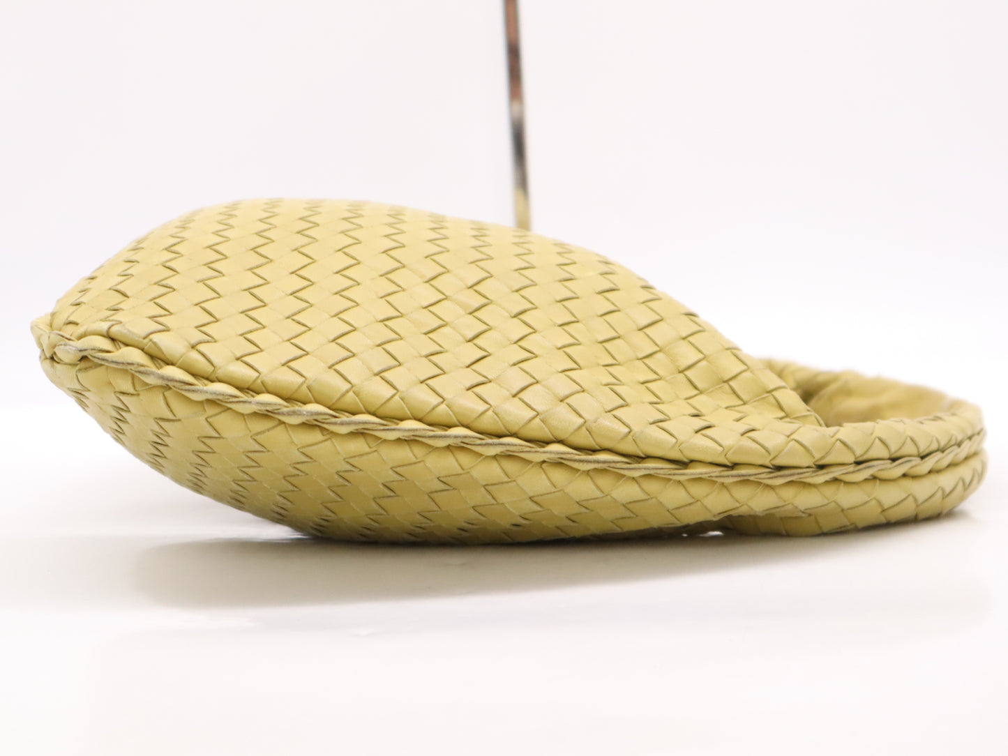 BOTTEGA VENETA 115653 Leather Intrecciato Semi-Shoulder Bag Yellow Handbag