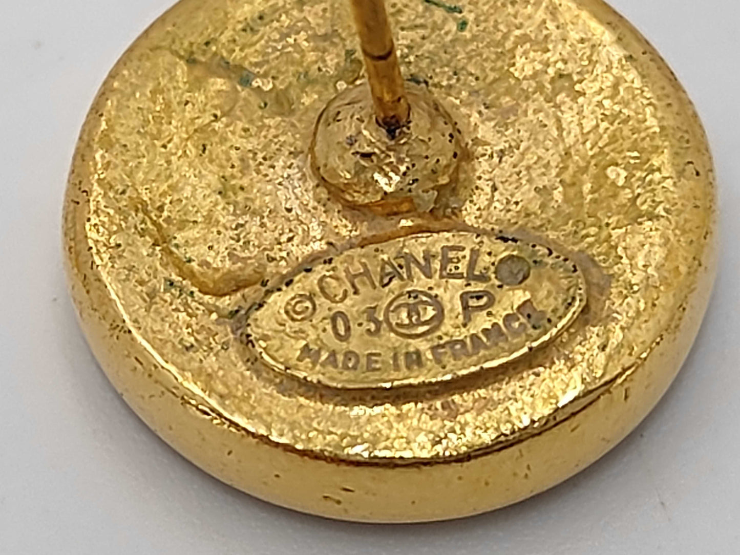 CHANEL Logo Black Earrings