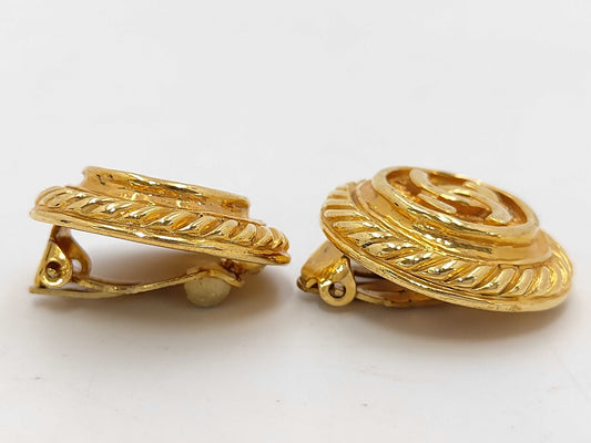 CHANEL Coco Mark Gold Earrings