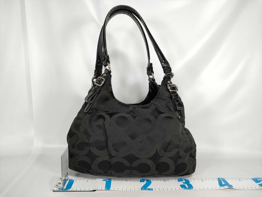 COACH Op Art Coach 17689 Canvas Tote Shoulder Bag