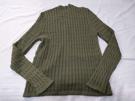 Salvatore Ferragamo Vara Ribbon Cardigan, Khaki, Size XS