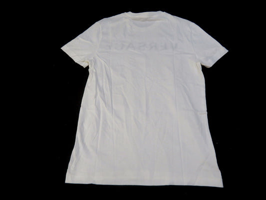 VERSACE T-shirt top with embroidered logo in white