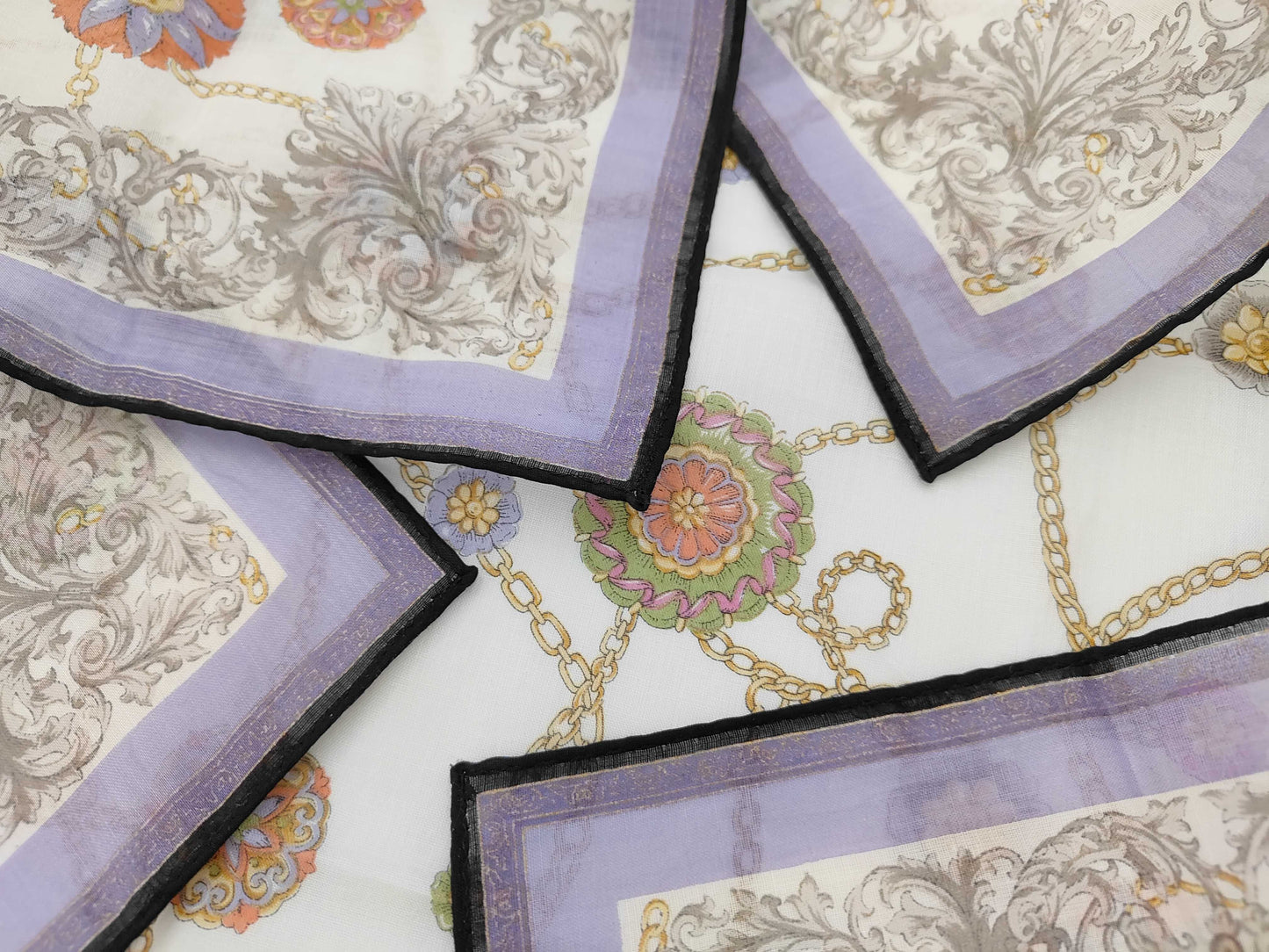 CELINE Logo Chain Flower Cotton Handkerchief Other Accessories