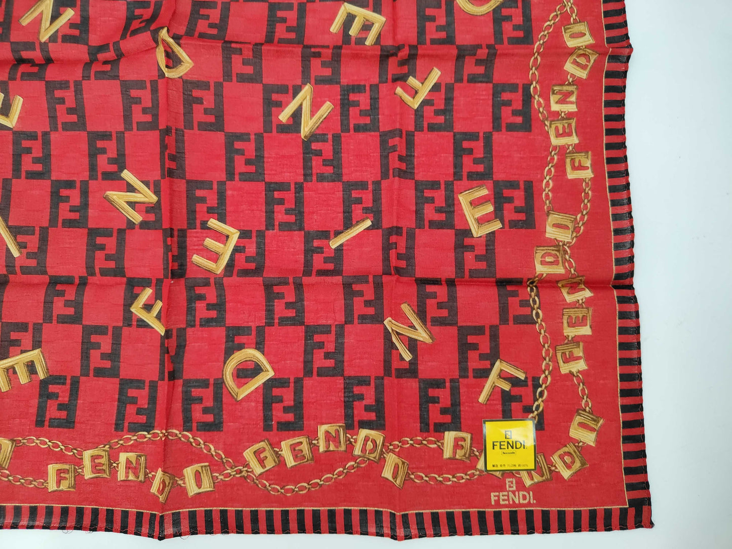 FENDI Zucca Chain Pattern Handkerchief and Other Accessories