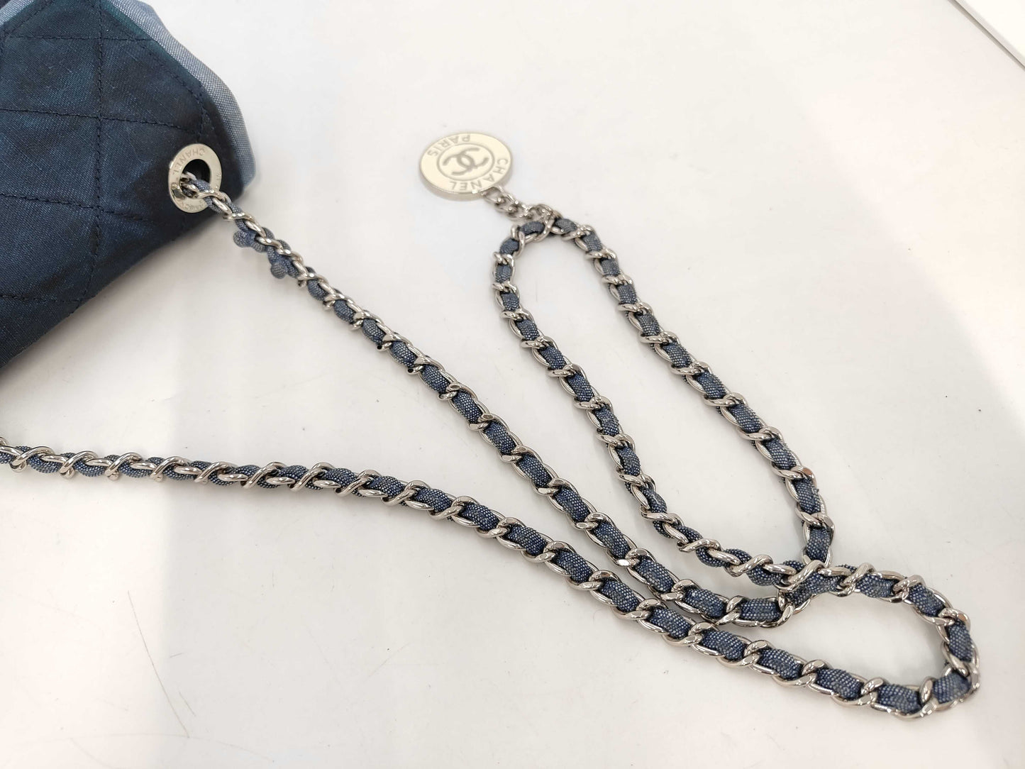 CHANEL Denim Medallion Minimato Shoulder Bag