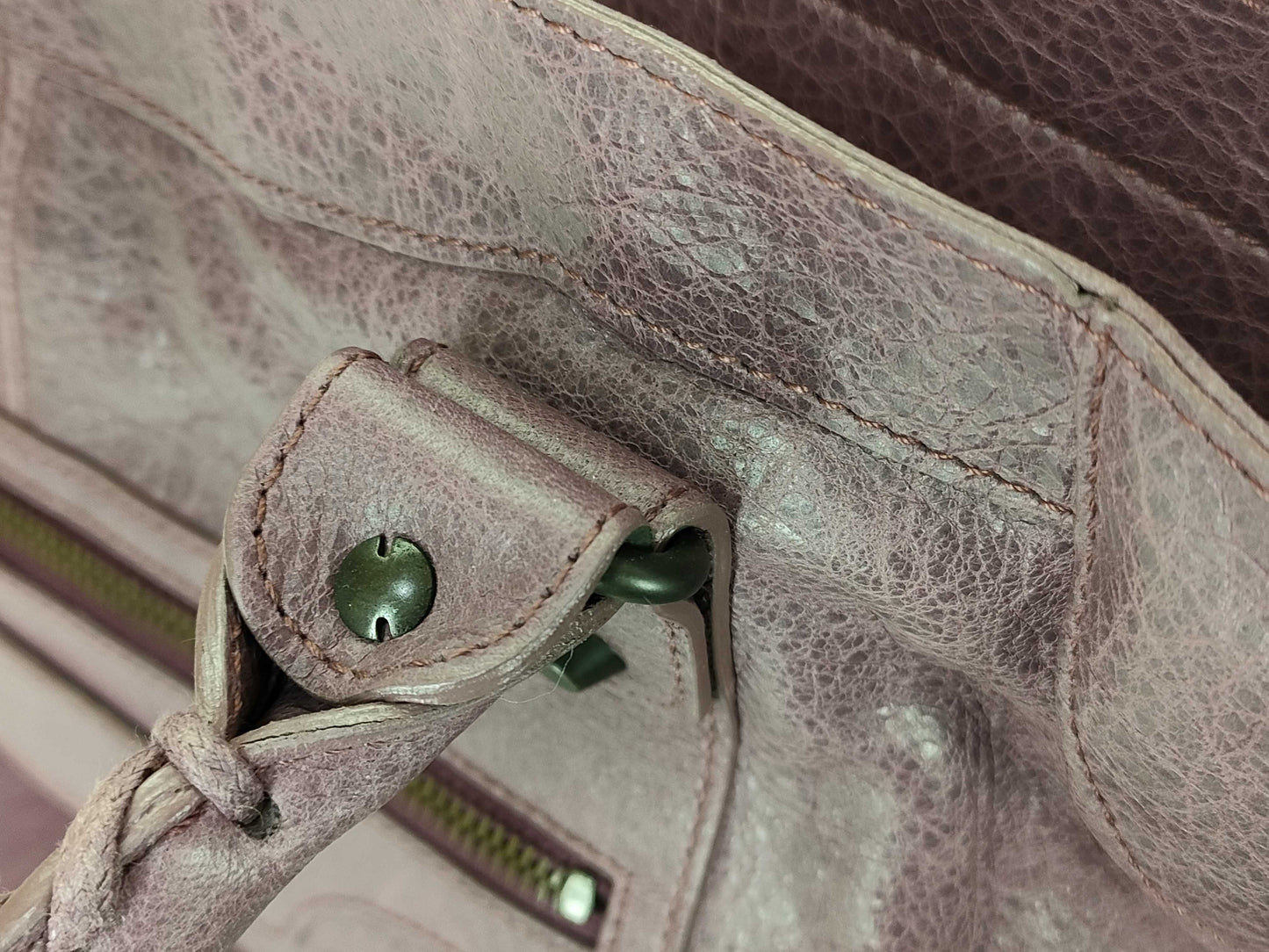 BALENCIAGA Purple The Part Time Leather 2-Way Shoulder Bag with Mirror