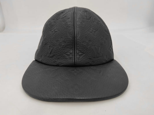 LOUIS VUITTON Monogram Empreinte Cap MP2606 AL0199 Leather Black Size 60 Other Accessories