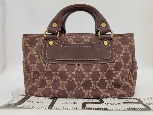 CELINE Paris Macadam Denim and Leather Boogie Bag Tote Bag