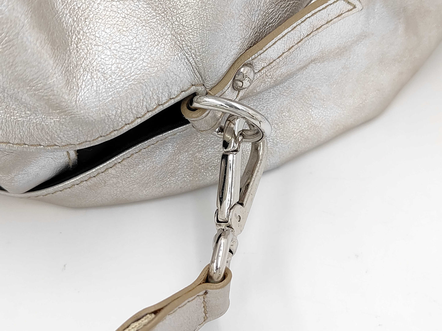 FURLA 2-Way Oversized Boston Bag, 40cm Wide, Silver, with Heart Cadena Charm