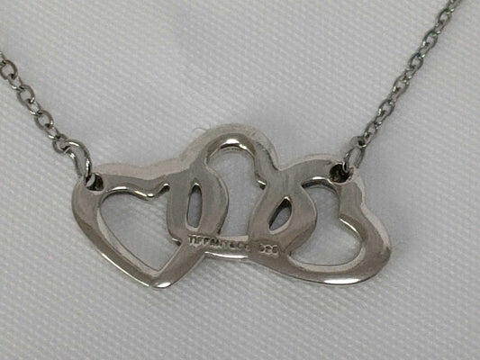 Tiffany & Co. Triple Heart 925 Silver Necklace