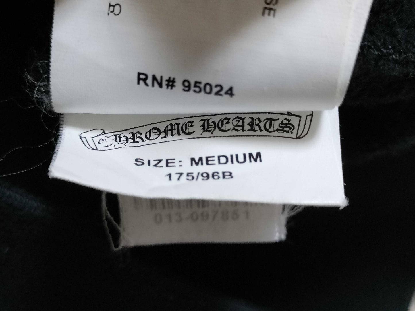 CHROME HEARTS New Scroll Label Hoodie Zip M Black Tops