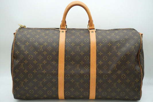 LOUIS VUITTON Monogram Keepall Bandouliere 55 M41414 Shoulder Strap Boston Bag
