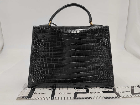 HERMES Kelly 32 Crocodile Handbag with XX Engraving