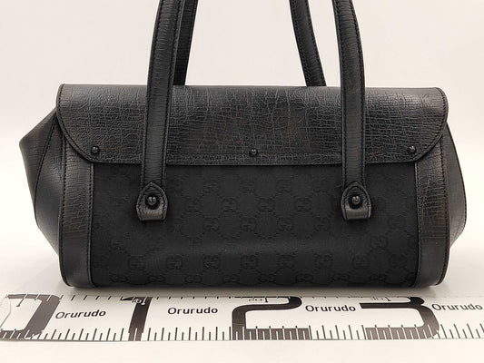 GUCCI GUCCI GG Canvas Bamboo Handbag Bag