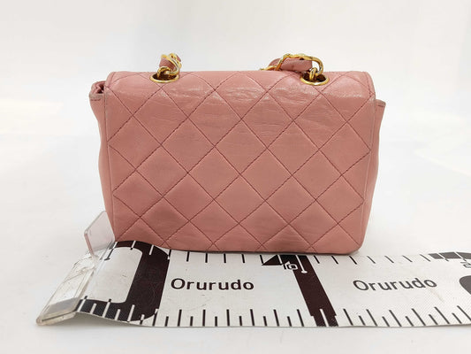 CHANEL CHANEL Lambskin Mini Matelasse Lambskin Pink Shoulder Bag