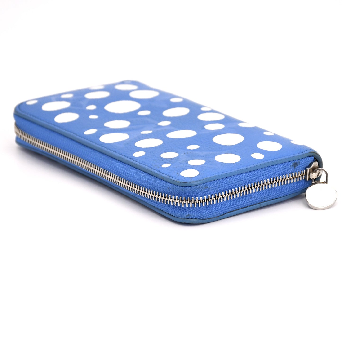 LOUIS VUITTON LOUIS VUITTON Vuitton x Yayoi Kusama LV x YK Zippy Wallet M81954 Bleu Clair Round Zip Wallet RFID Wallet
