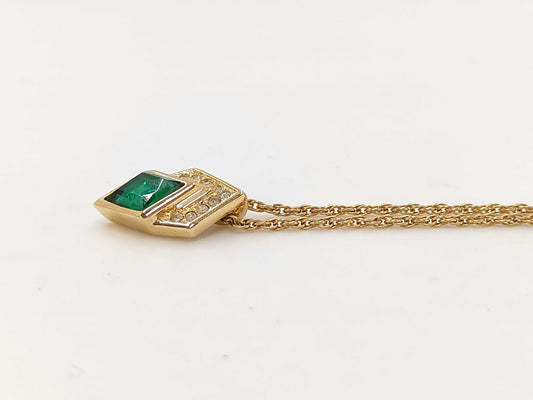 Dior Christian Dior Gold Rhinestone and Color Stone Necklace