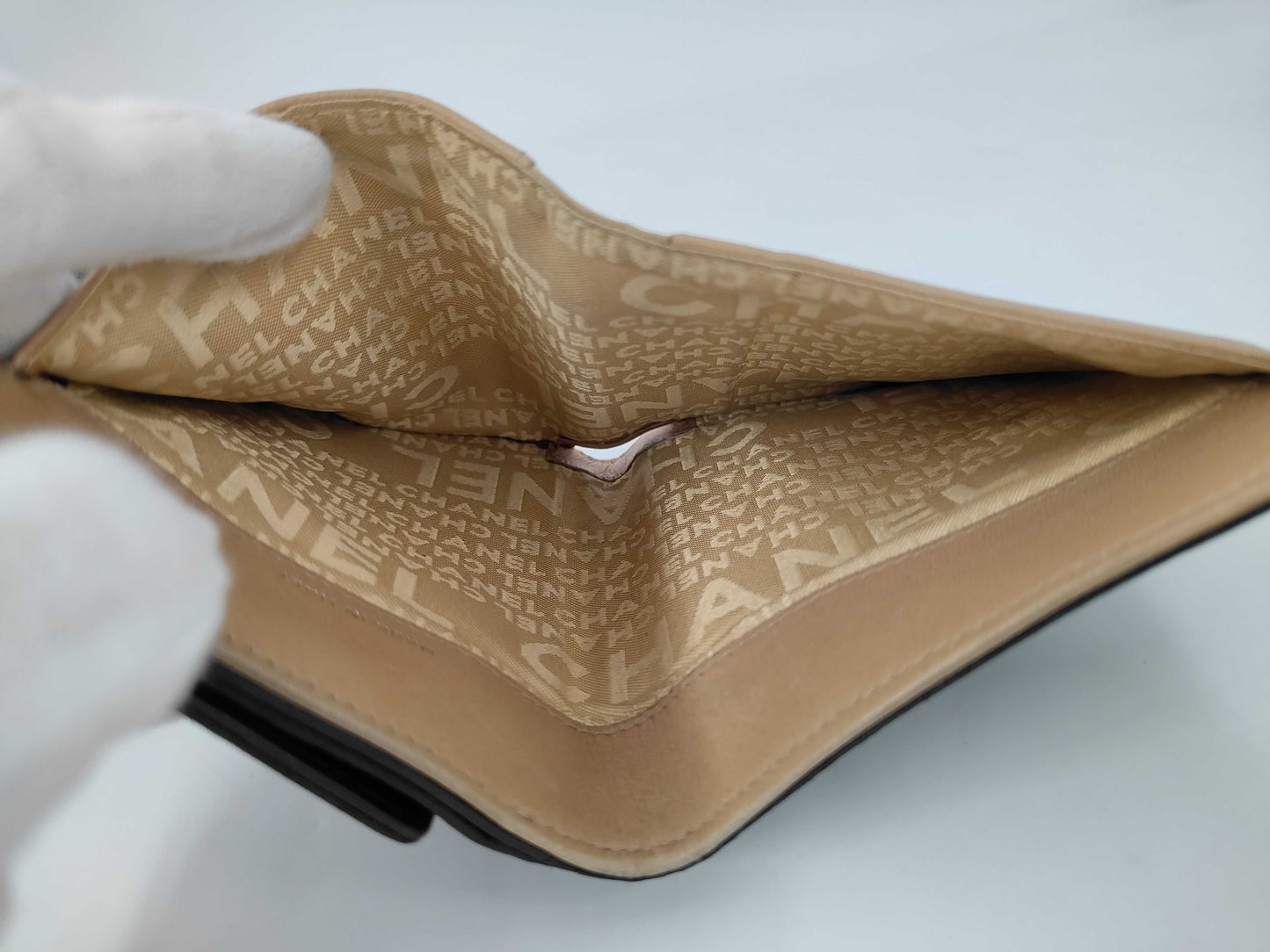 CHANEL Micro Chocolate Bar Leather Bifold Compact Wallet Serial Wallet