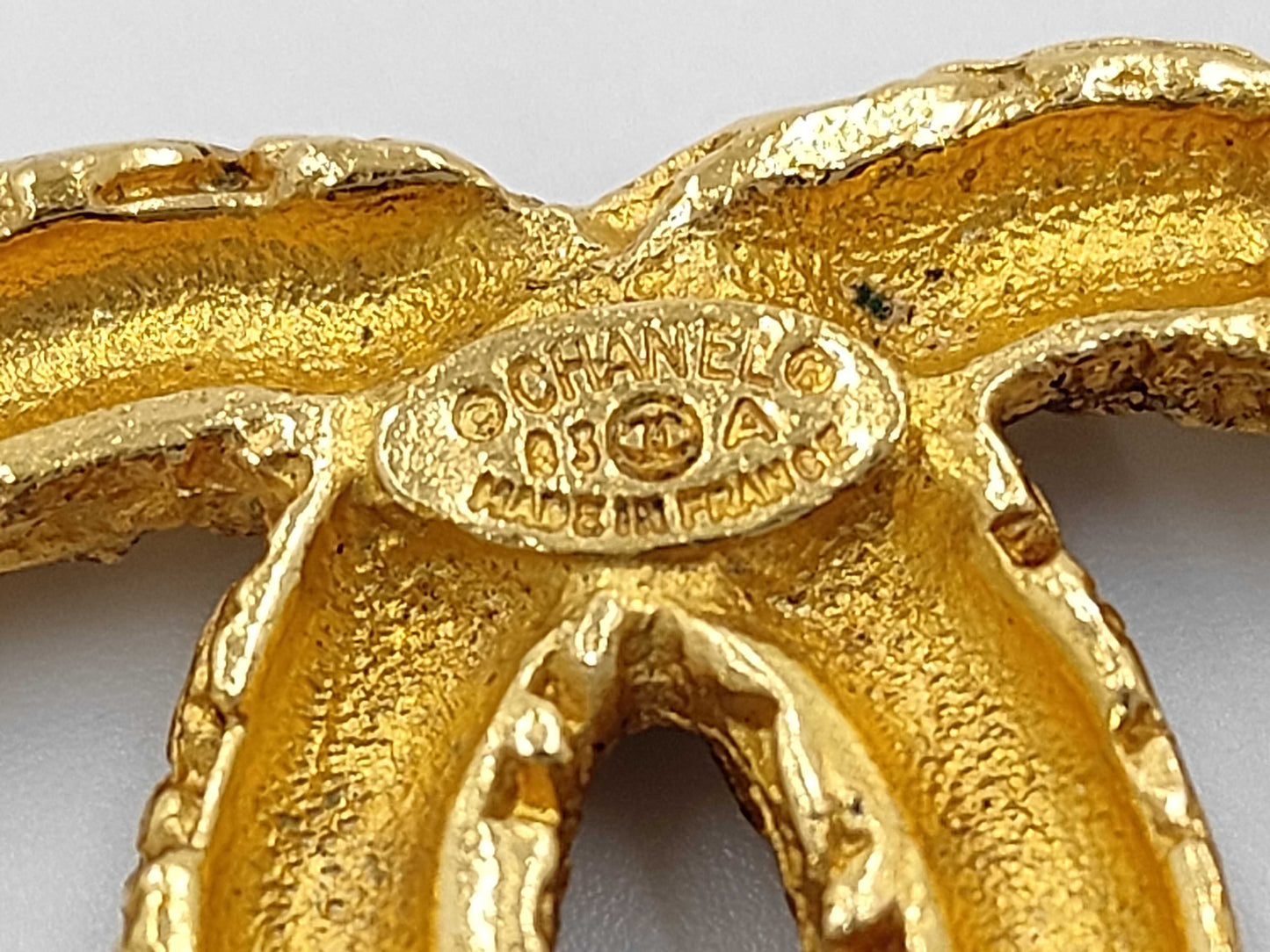 CHANEL Vintage Coco Mark Lava Tassel Fringe 93A Metal Brooch with Tag