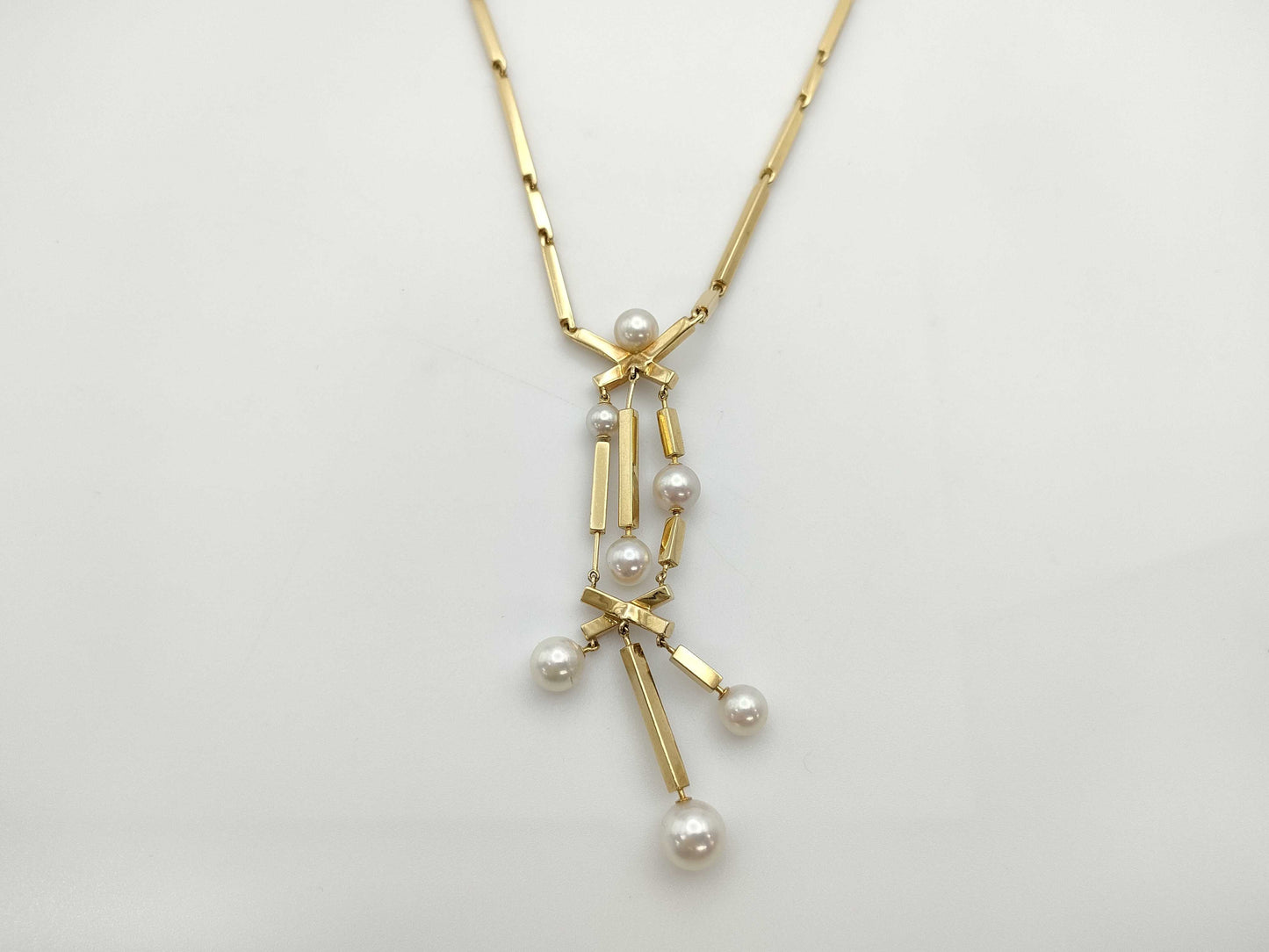 CHANEL Pearl Diameter Approx. 5.0mm Diamond 750 34.6g Necklace