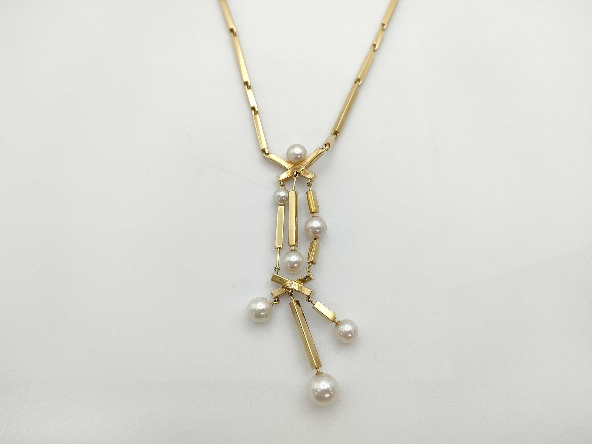 CHANEL Pearl Diameter Approx. 5.0mm Diamond 750 34.6g Necklace