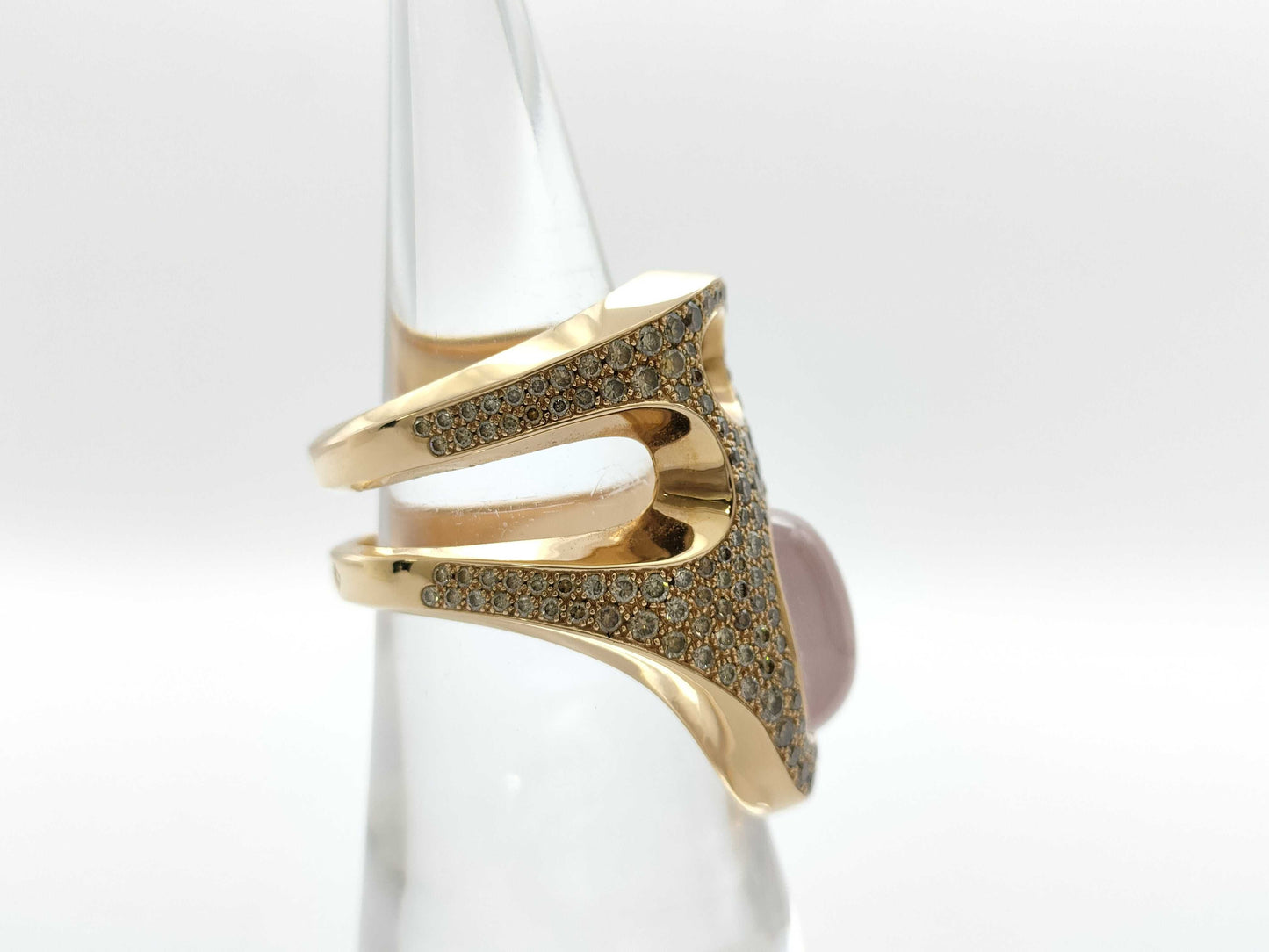 HERMES Pierre Hardy Quartz Diamond #53 RG Au750 17.7g Ring