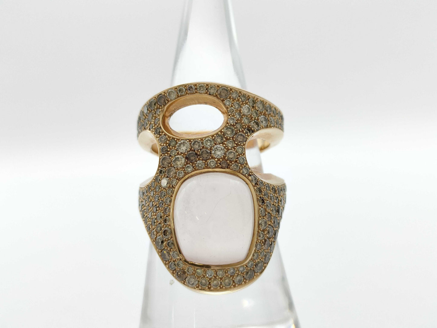 HERMES Pierre Hardy Quartz Diamond #53 RG Au750 17.7g Ring