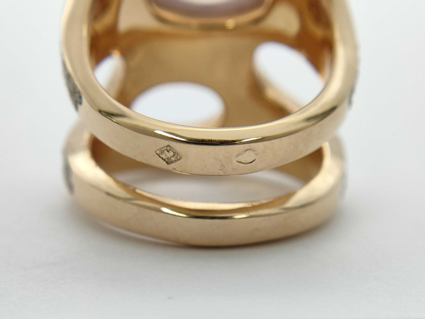 HERMES Pierre Hardy Quartz Diamond #53 RG Au750 17.7g Ring