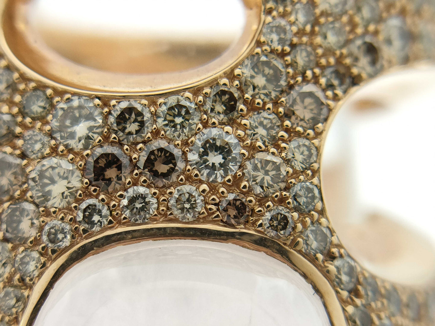 HERMES Pierre Hardy Quartz Diamond #53 RG Au750 17.7g Ring