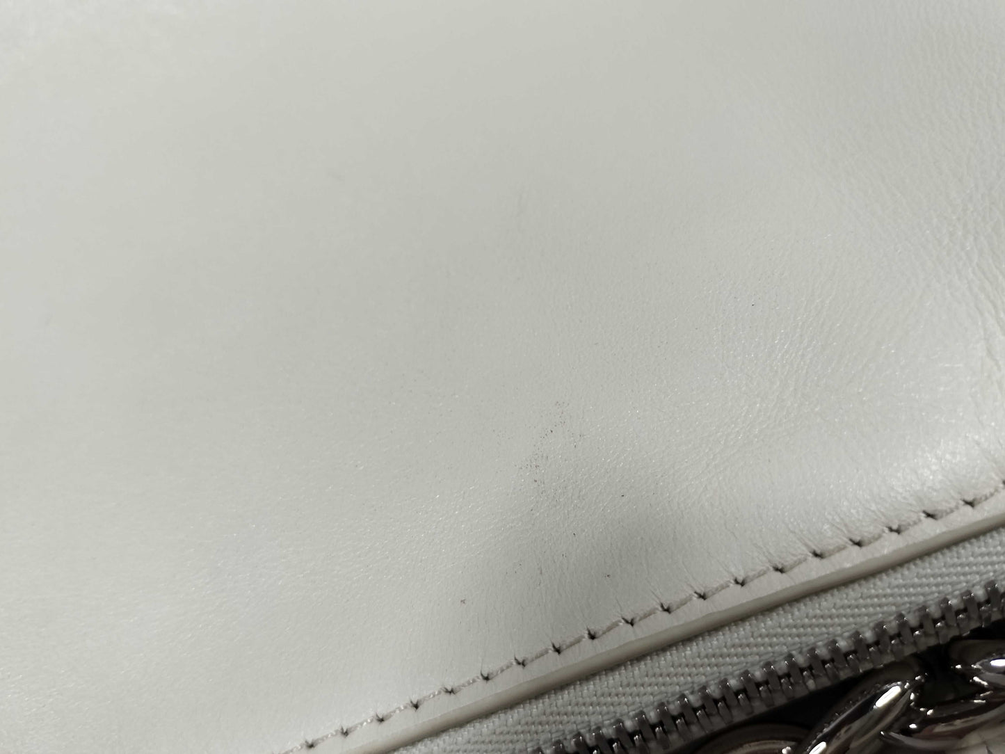 FURLA Leather Chain Shoulder 2-Way White Handbag