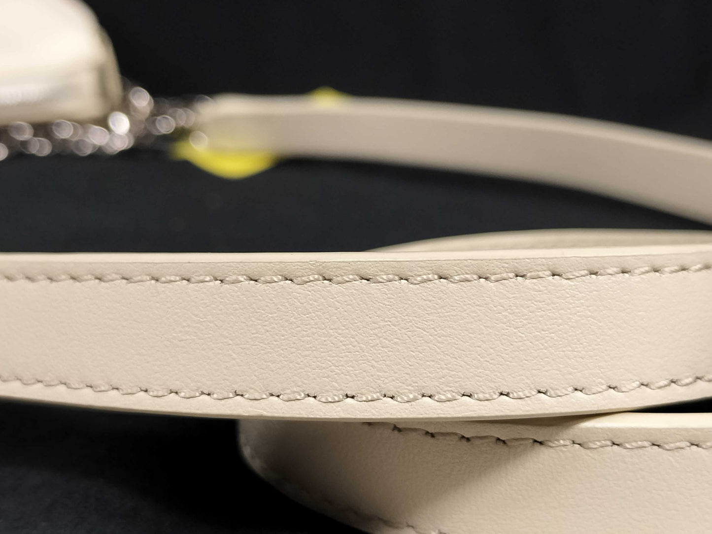 FURLA Leather Chain Shoulder 2-Way White Handbag