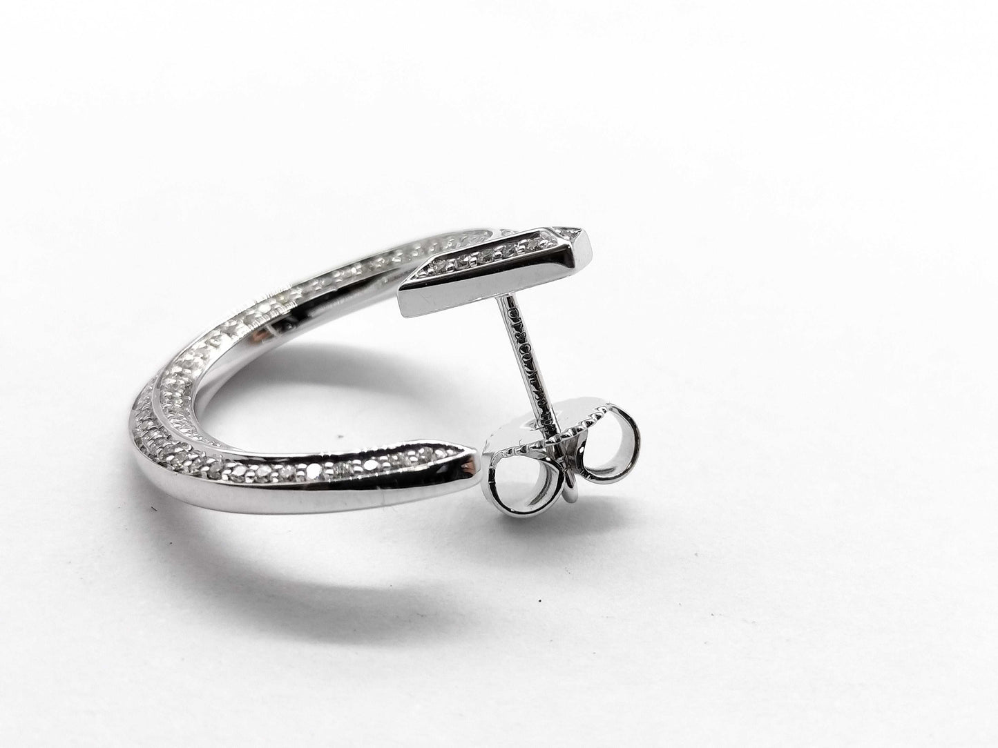 Tiffany & Co. T-One Open Diamond Earrings in WG Au750 8.5g