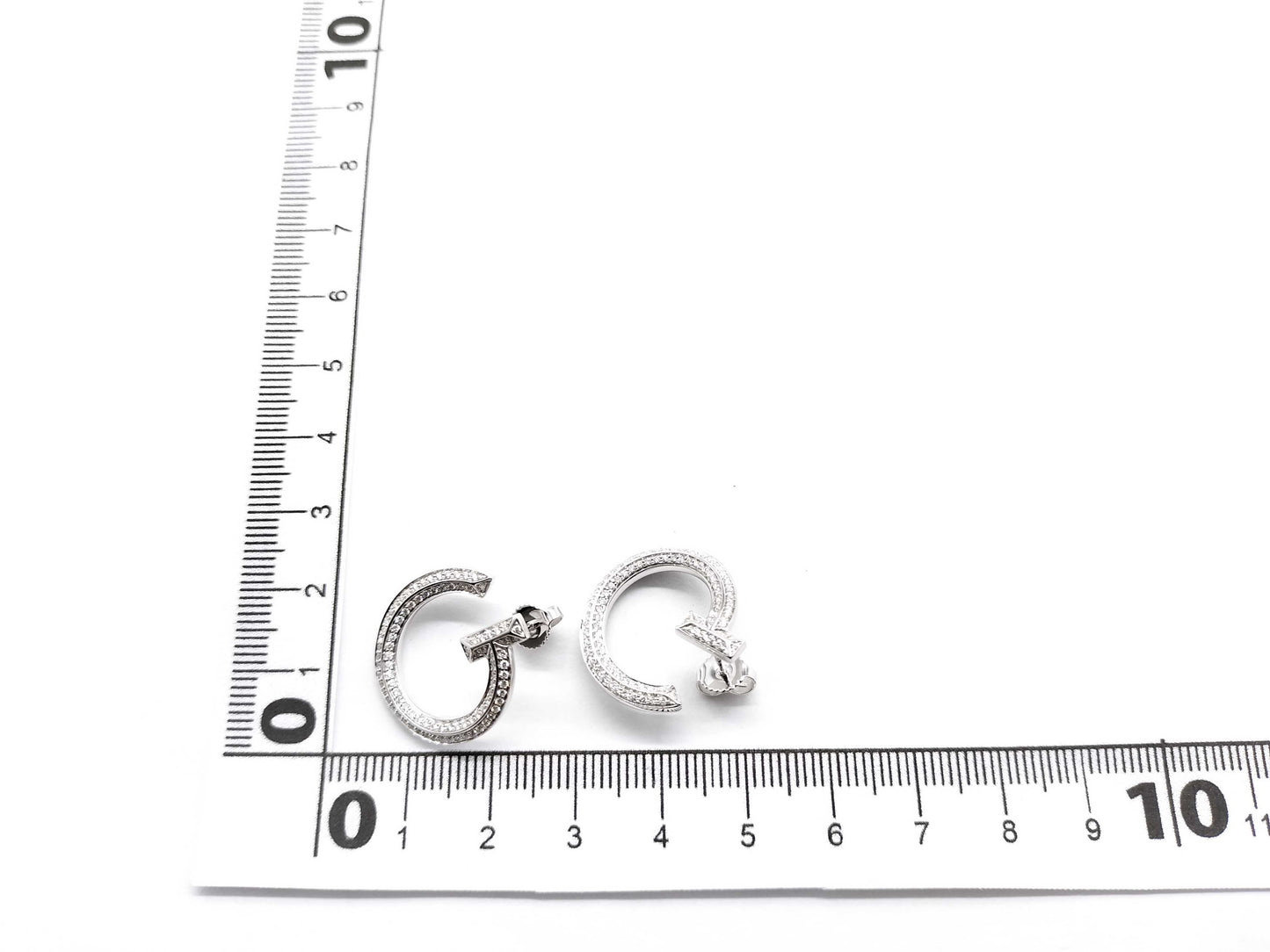 Tiffany & Co. T-One Open Diamond Earrings in WG Au750 8.5g