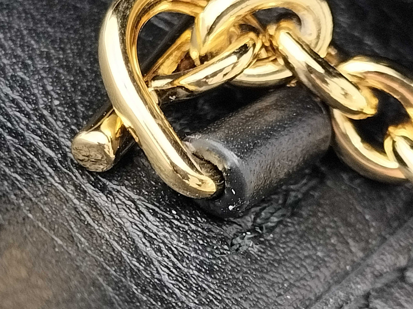 GUCCI Marmont Blondie 0416 Black Chain Wallet Shoulder Bag