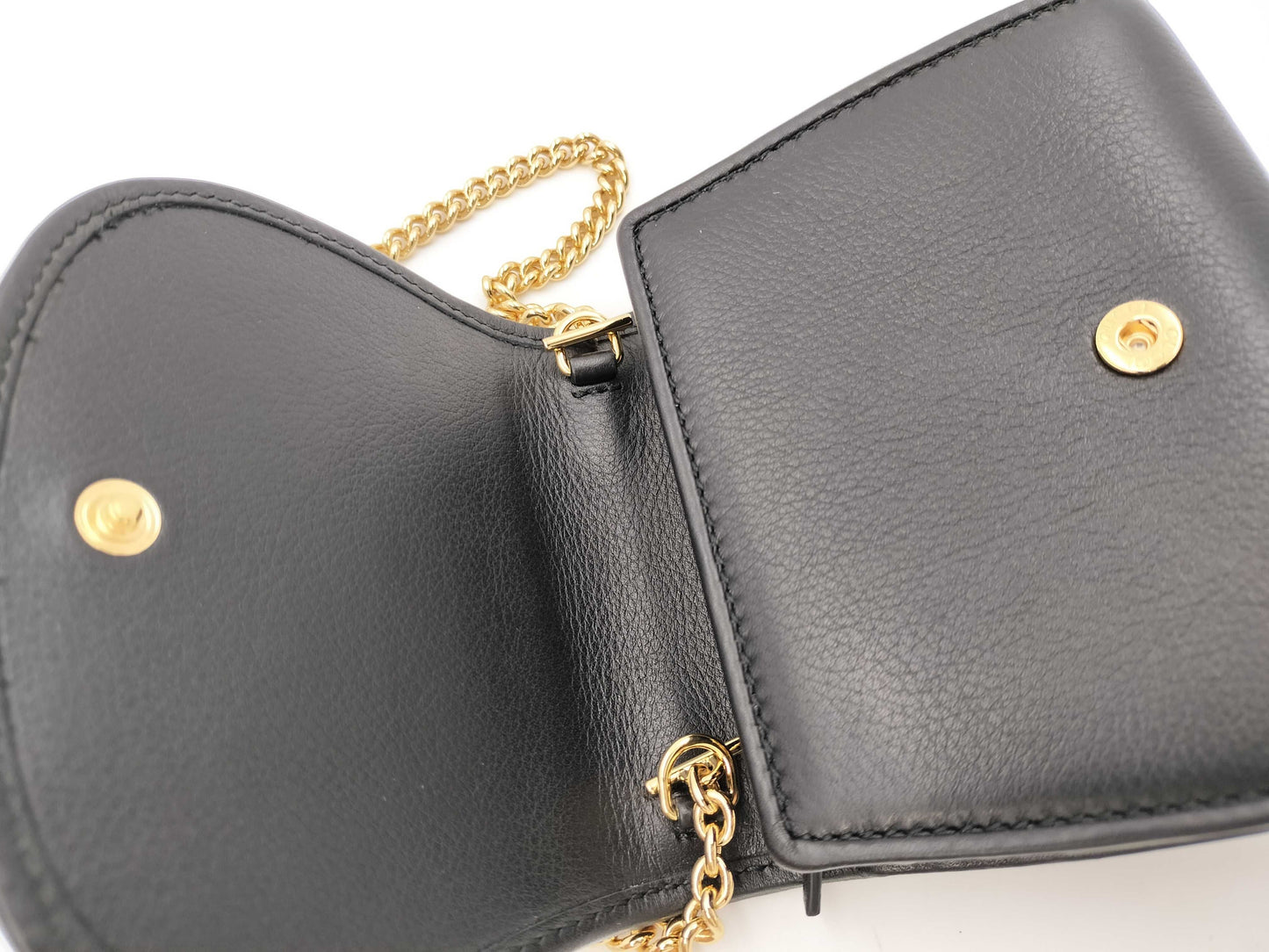 GUCCI Marmont Blondie 0416 Black Chain Wallet Shoulder Bag