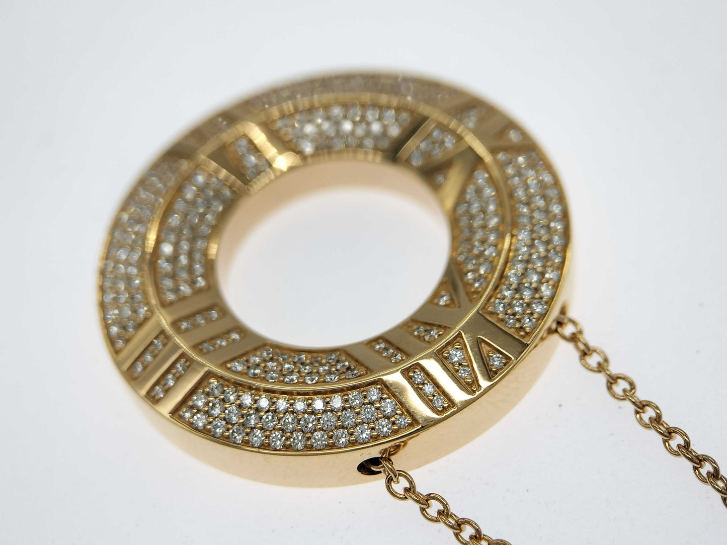 Tiffany & Co. Atlas X Closed Circle Diamond Necklace with 0.57ct Diamond, PG and Au750, 17.9g