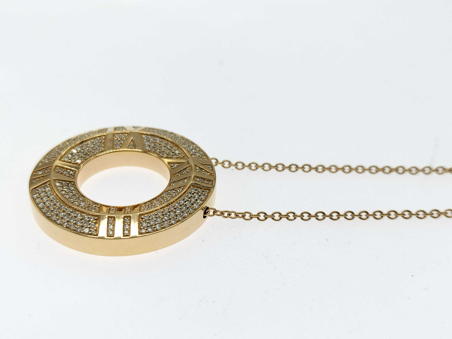 Tiffany & Co. Atlas X Closed Circle Diamond Necklace with 0.57ct Diamond, PG and Au750, 17.9g
