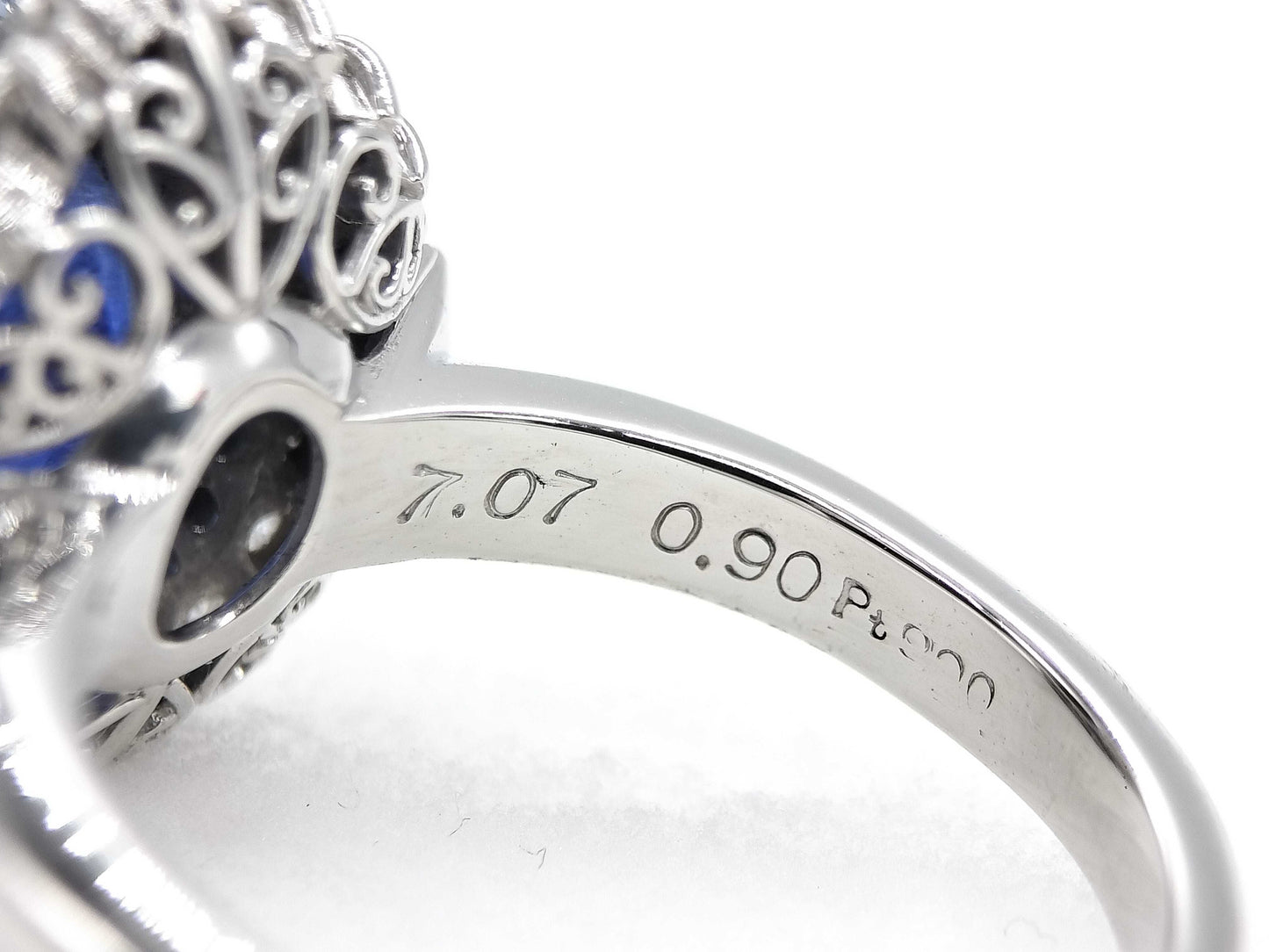 S7.07ct D0.90ct PT900 14.0g Ring