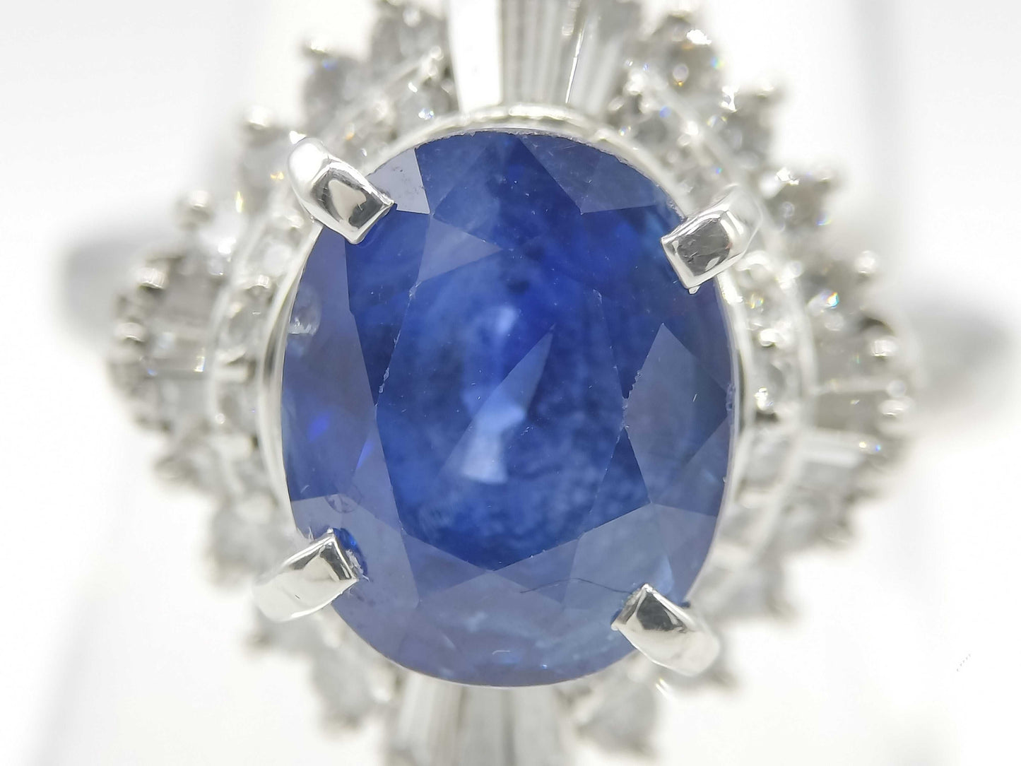 S7.07ct D0.90ct PT900 14.0g Ring