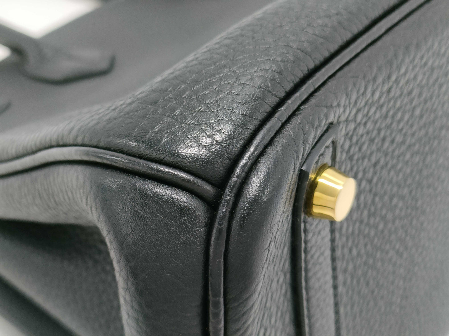 HERMES Birkin 30 Togo/Black/□Q Stamp/GD Hardware Handbag