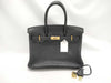 HERMES Birkin 30 Togo/Black/□Q Stamp/GD Hardware Handbag