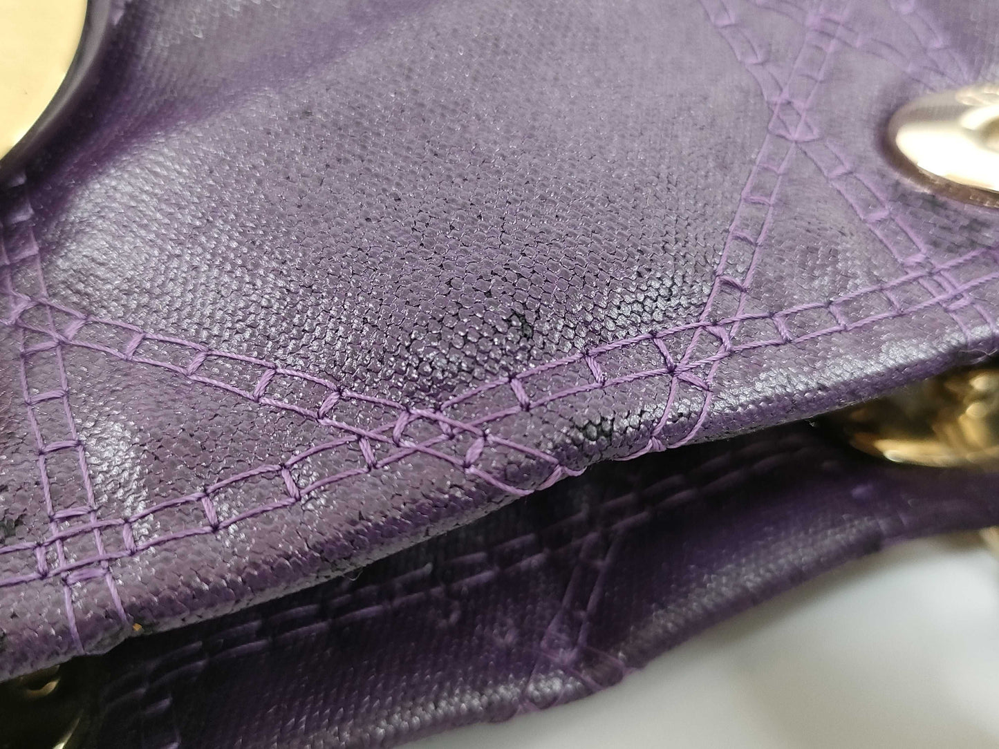 Dior Lady/PVC Canvas/Purple Handbag