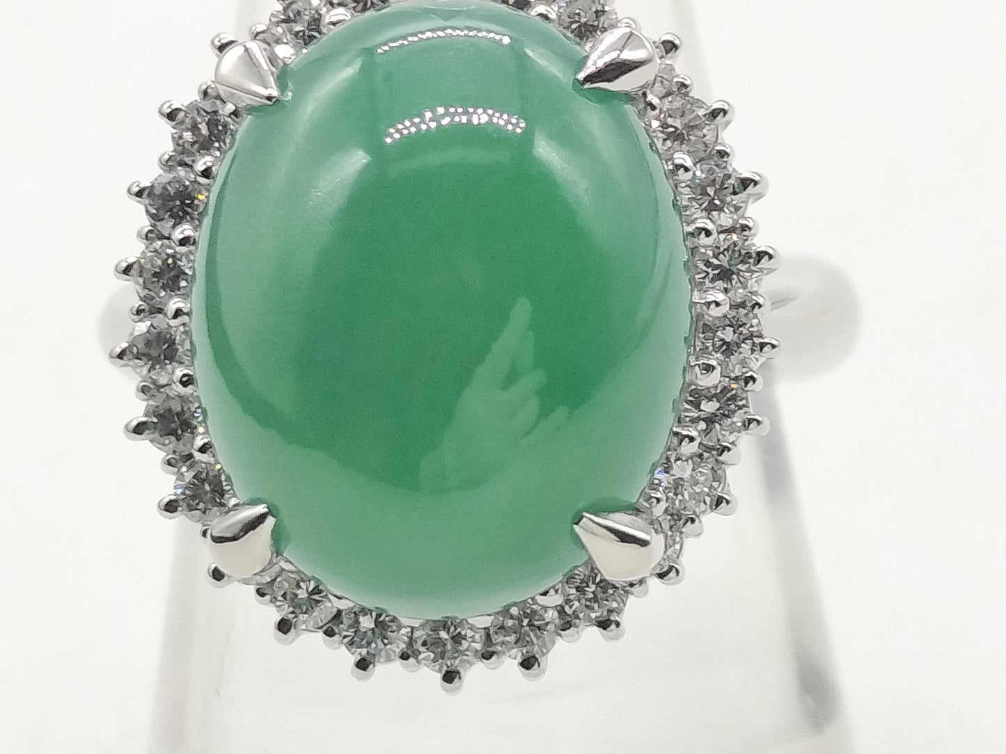 Jade 14.36ct D0.68ct PT900 15.6g Ring