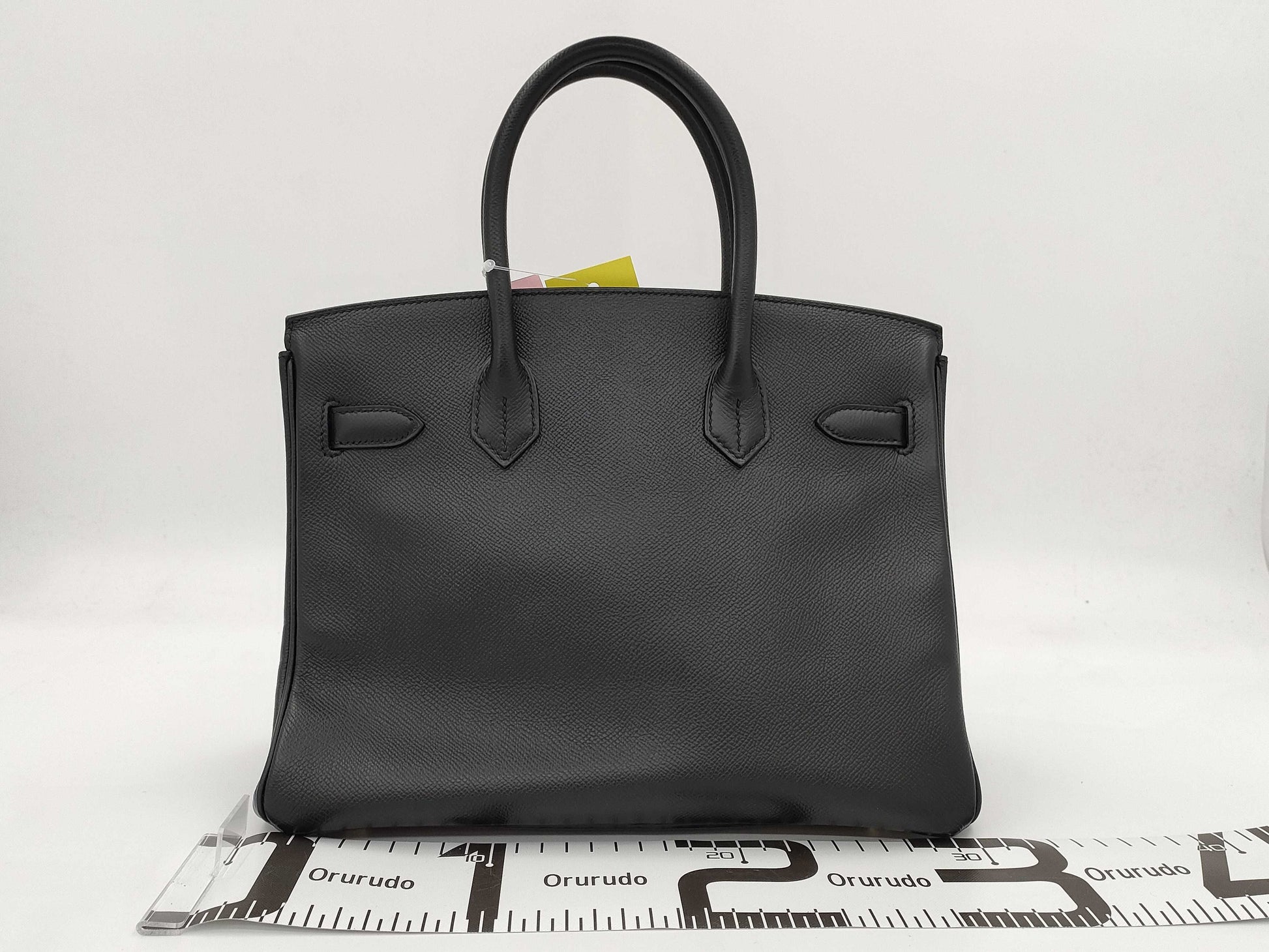 HERMES Birkin 30 Black Gold Hardware C Stamp Handbag