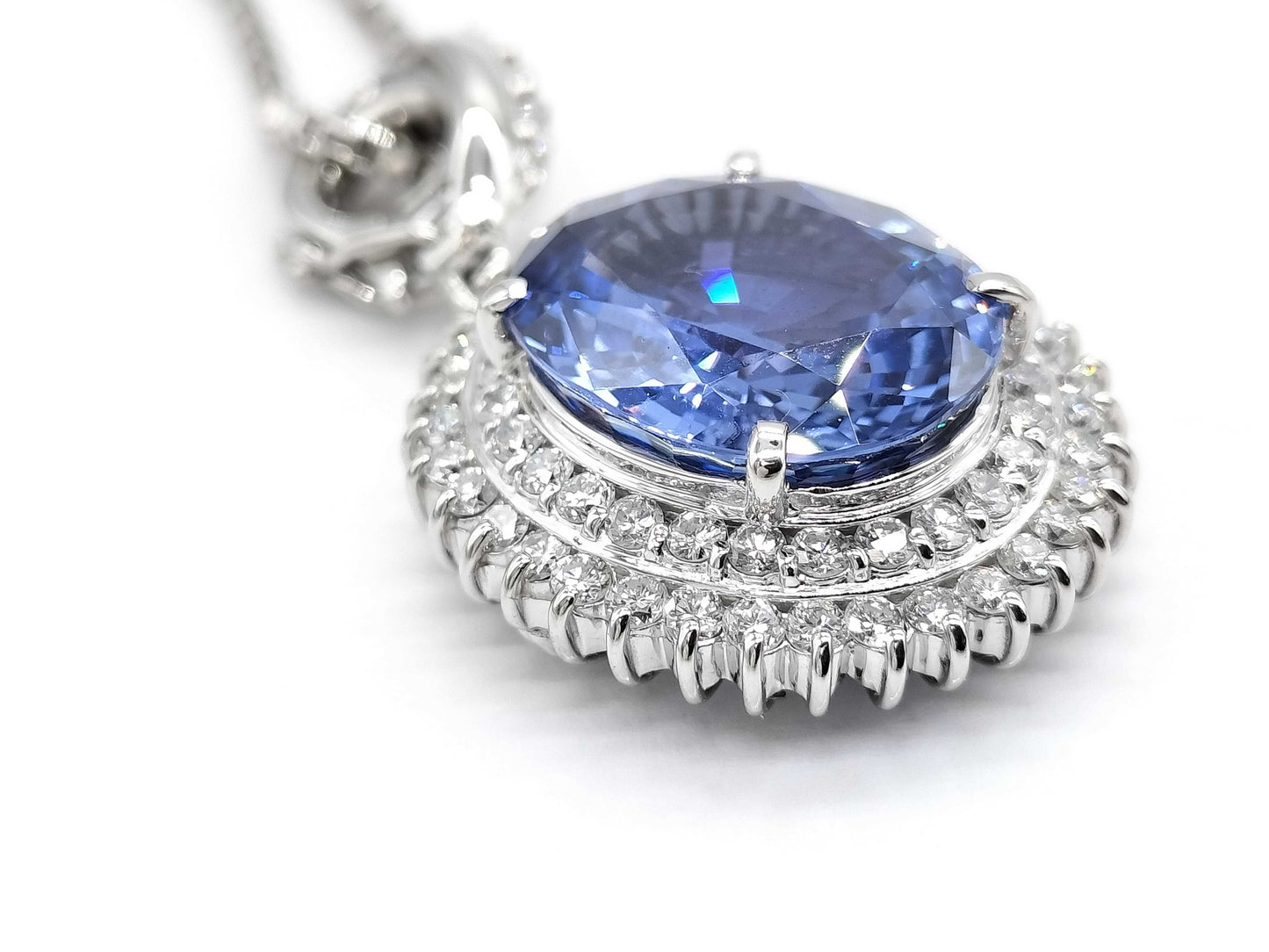 S10.82ct D1.18ct/0.15ct Pt900/Pt850 21.1g Necklace