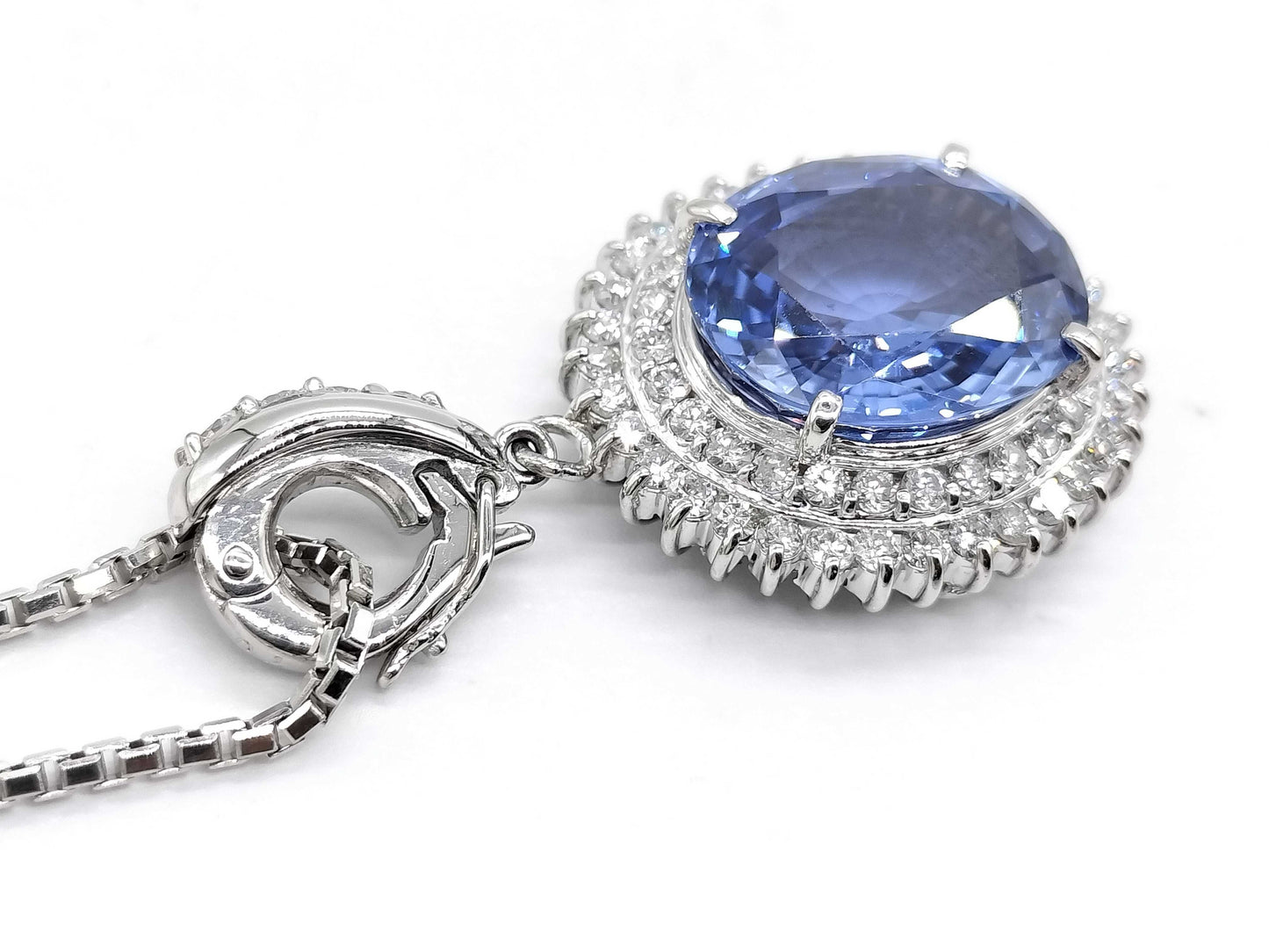 S10.82ct D1.18ct/0.15ct Pt900/Pt850 21.1g Necklace