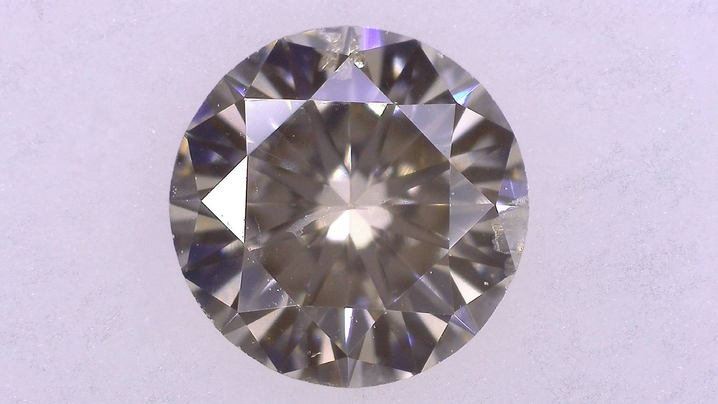 0.488ct UNDER N) VERY LIGHT BROWN SI-2 GOOD/GD/VG FAINT NATURAL 5.02-5.09X3.02mm Loose Diamond