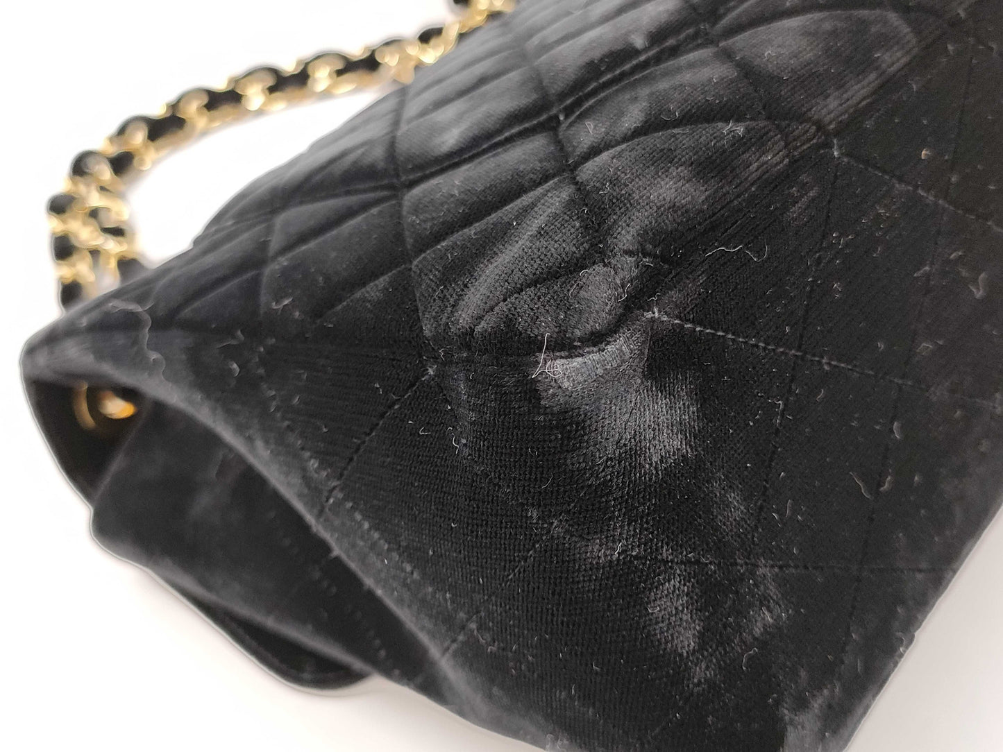CHANEL Velvet Matelasse Chain Shoulder Bag